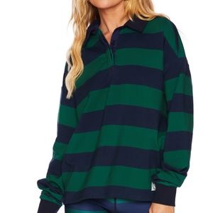 RUGBY SHIRT VERDANT RUGBY STRIPE- Beach Riot